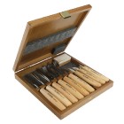 Set of Carving Chisels in Wooden Box 9pcs